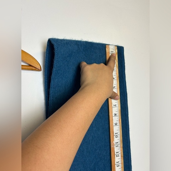 Alpaca Camargo 100% Alpaca 78”X9” Fringe Blue Scarf Soft Made in Peru Old Money - Picture 9 of 12